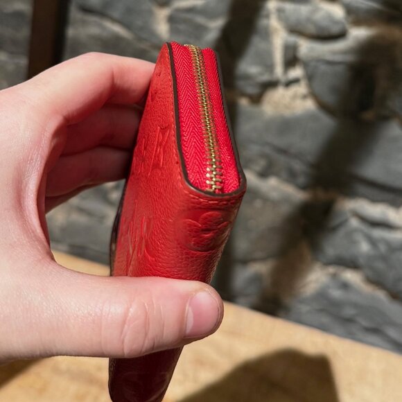 Louis Vuitton 2019 Red Empreinte Leather Zip Around Compact Wallet - Picture 8 of 15
